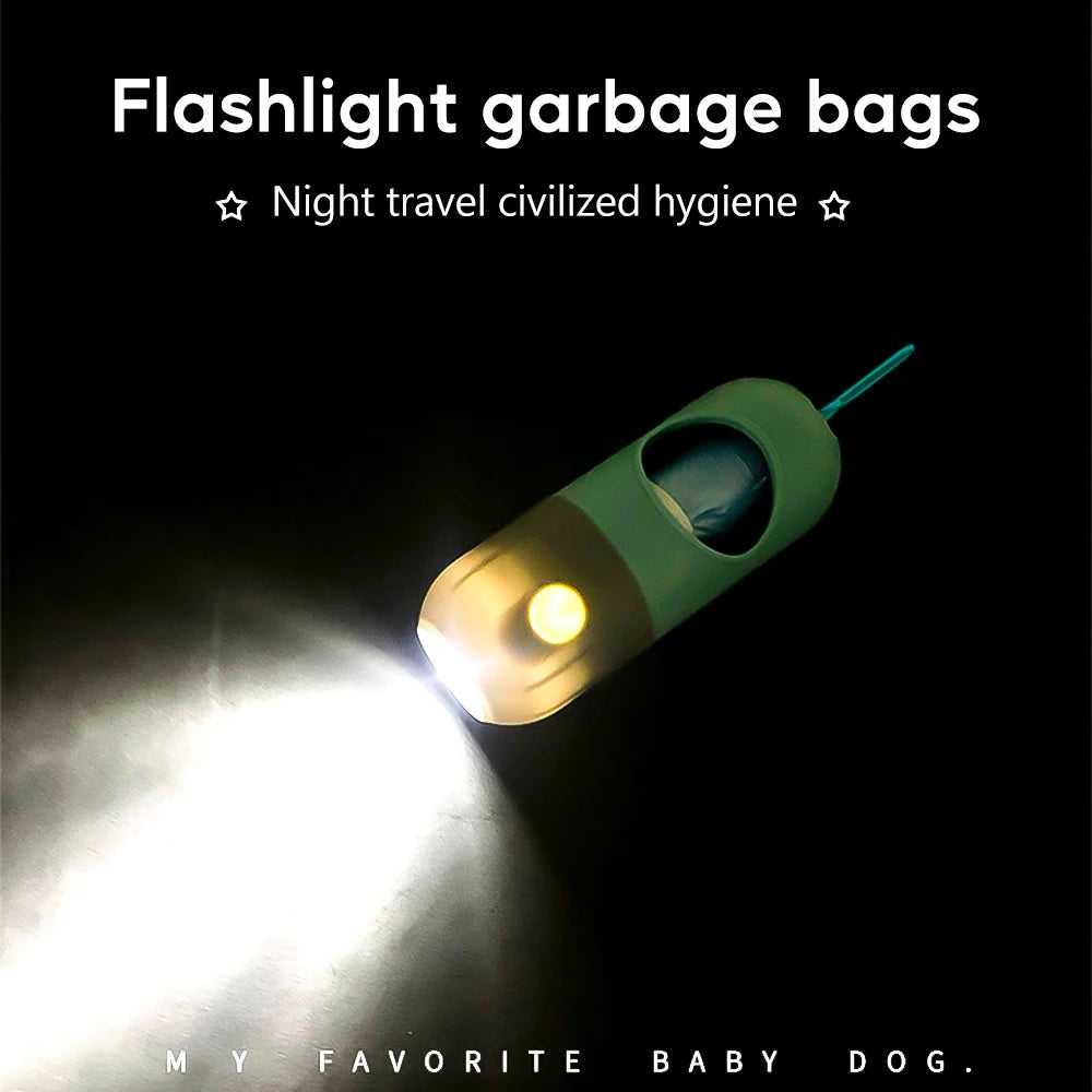 Led Light Dog Poop Bags Dispenser With Degradable Waste Bags